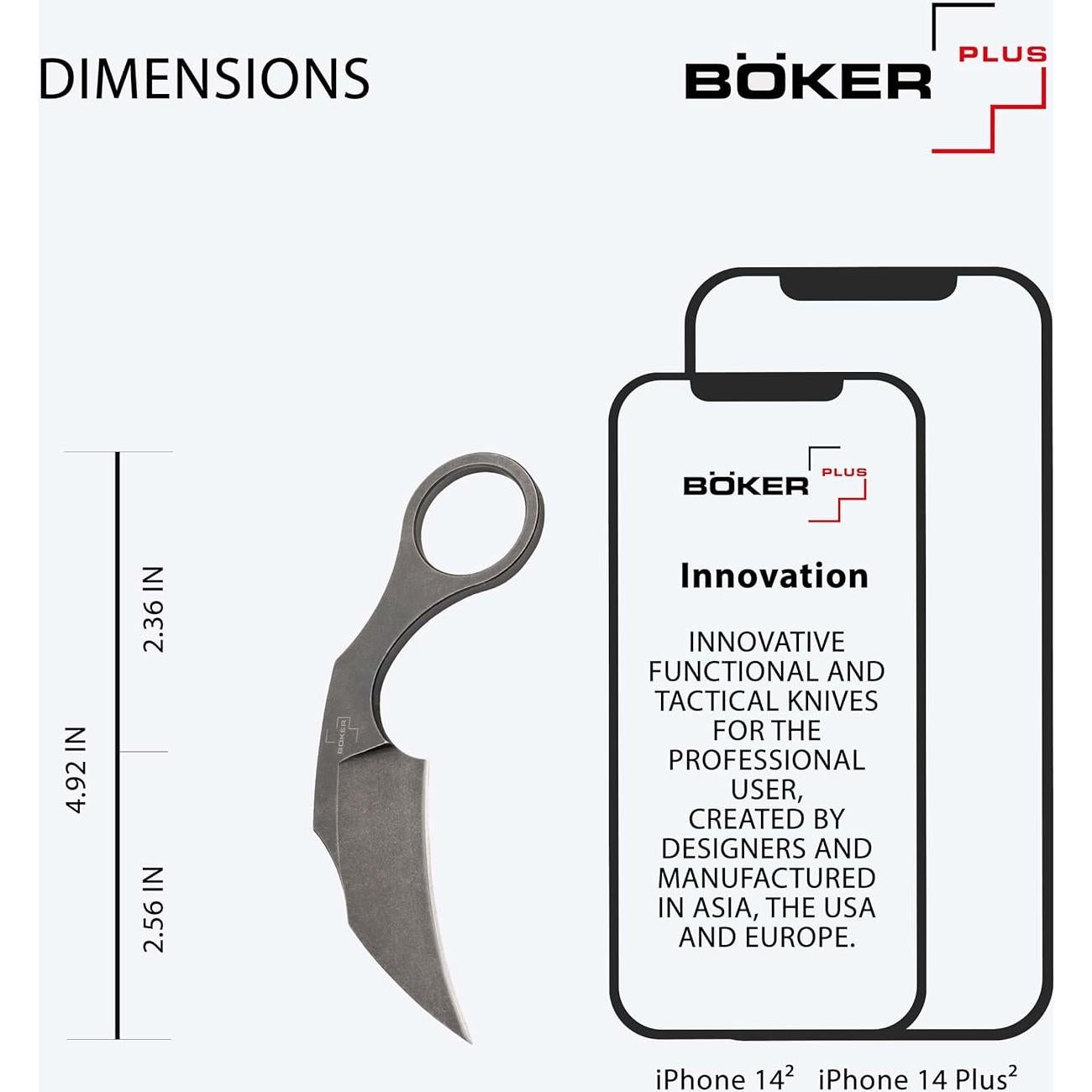 Cuchillo de Hoja Fija Boker Plus Bad Moon D2 con Funda Kydex