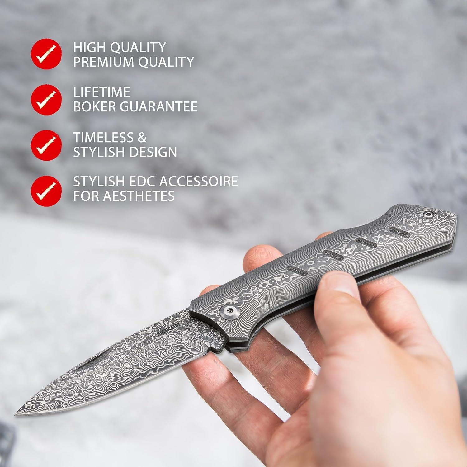 Cuchillo de bolsillo Boker Plus Dominator Damasco 8.57 cm