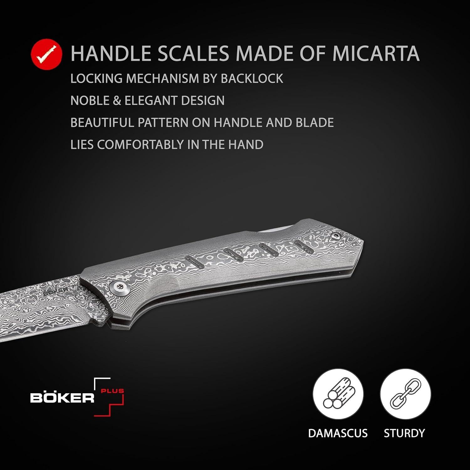 Cuchillo de bolsillo Boker Plus Dominator Damasco 8.57 cm