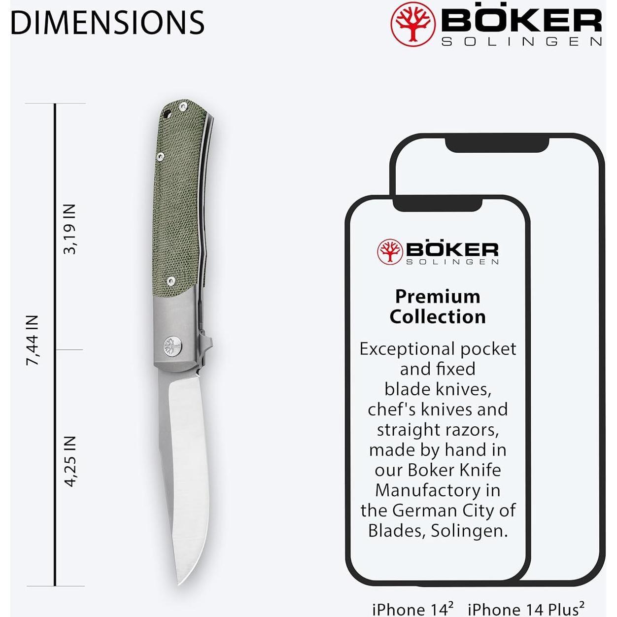 Cuchillo Plegable BÖKER TRPPR Micarta MagnaCut 8.2cm Verde