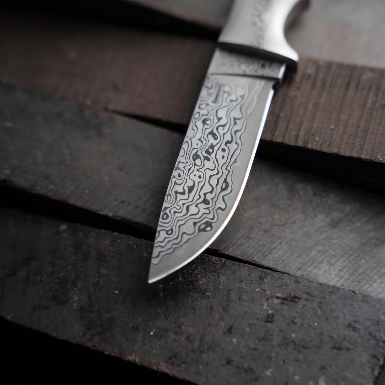 Cuchillo de Caza BÖKER PLUS M-One Damasco 19.5 cm con Funda