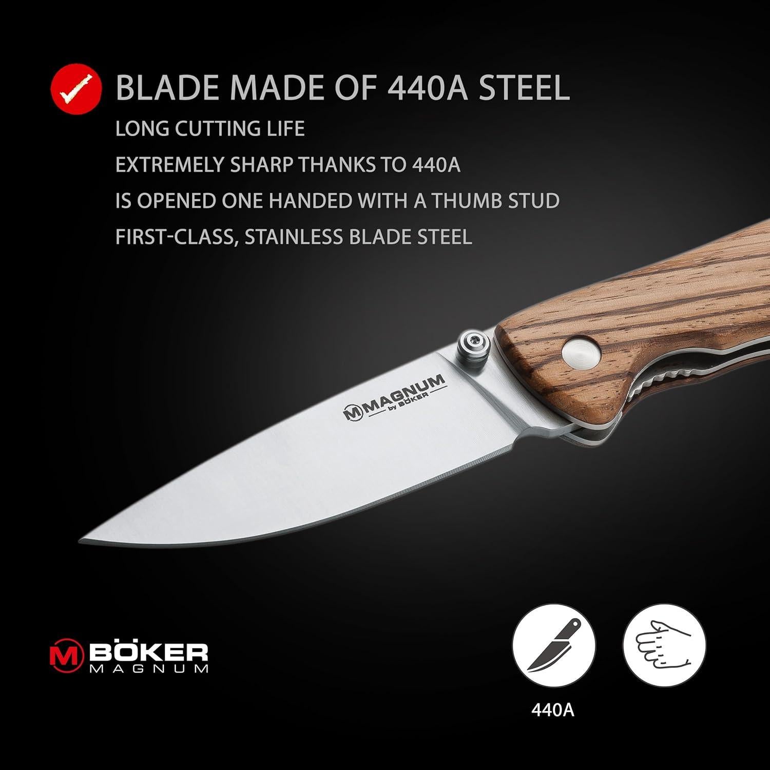 Cuchillo de bolsillo Magnum 01EL605 Backpacker 6.9 cm acero inoxidable