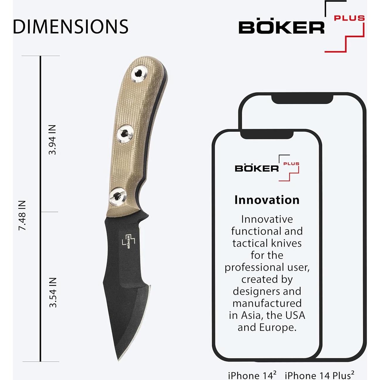 Cuchillo EDC BÖKER PLUS Micro Tracker 2.0 - Hoja 9 cm - Funda Kydex