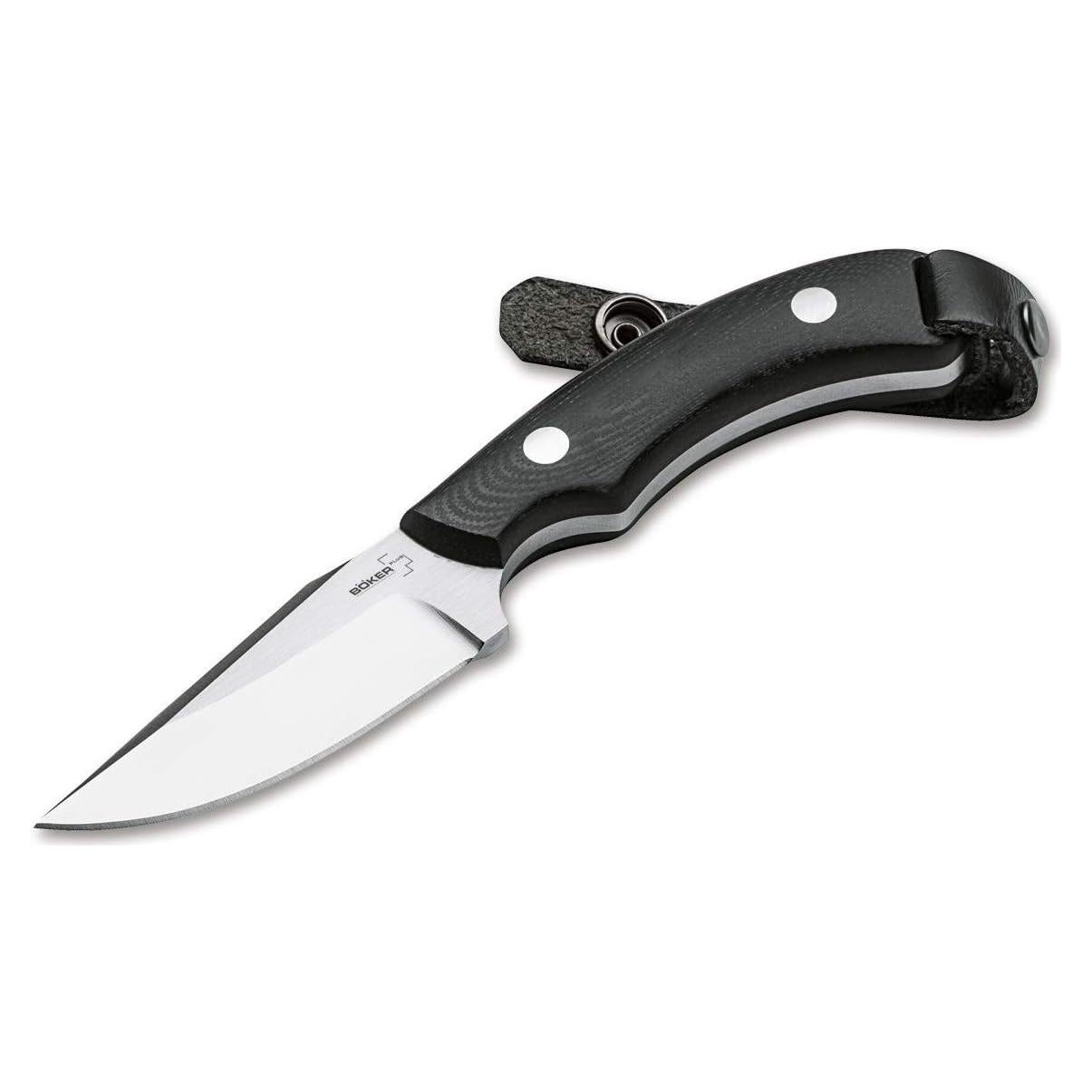 Cuchillo Boker Plus J-Bite 440C con Funda de Cuero 6.19cm