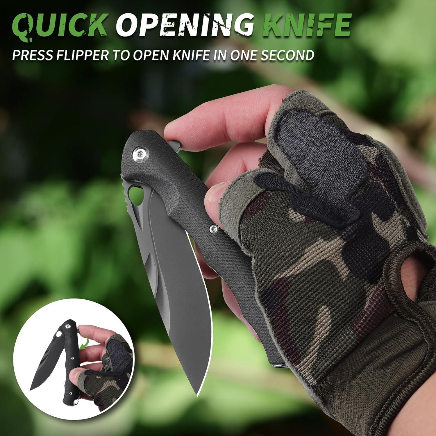 Cuchillo de bolsillo SPITZKANTE H0MG1 con hoja de acero D2