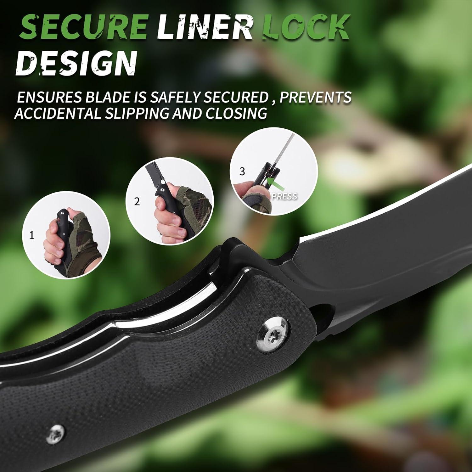 Cuchillo de bolsillo SPITZKANTE H0MG1 con hoja de acero D2