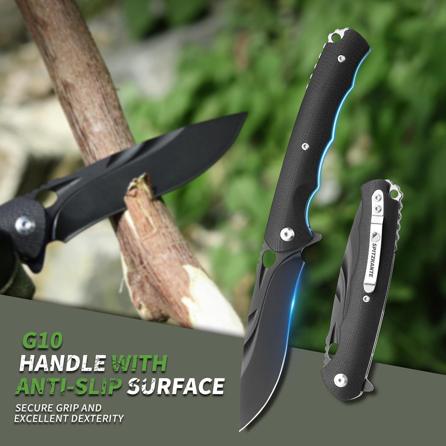 Cuchillo de bolsillo SPITZKANTE H0MG1 con hoja de acero D2