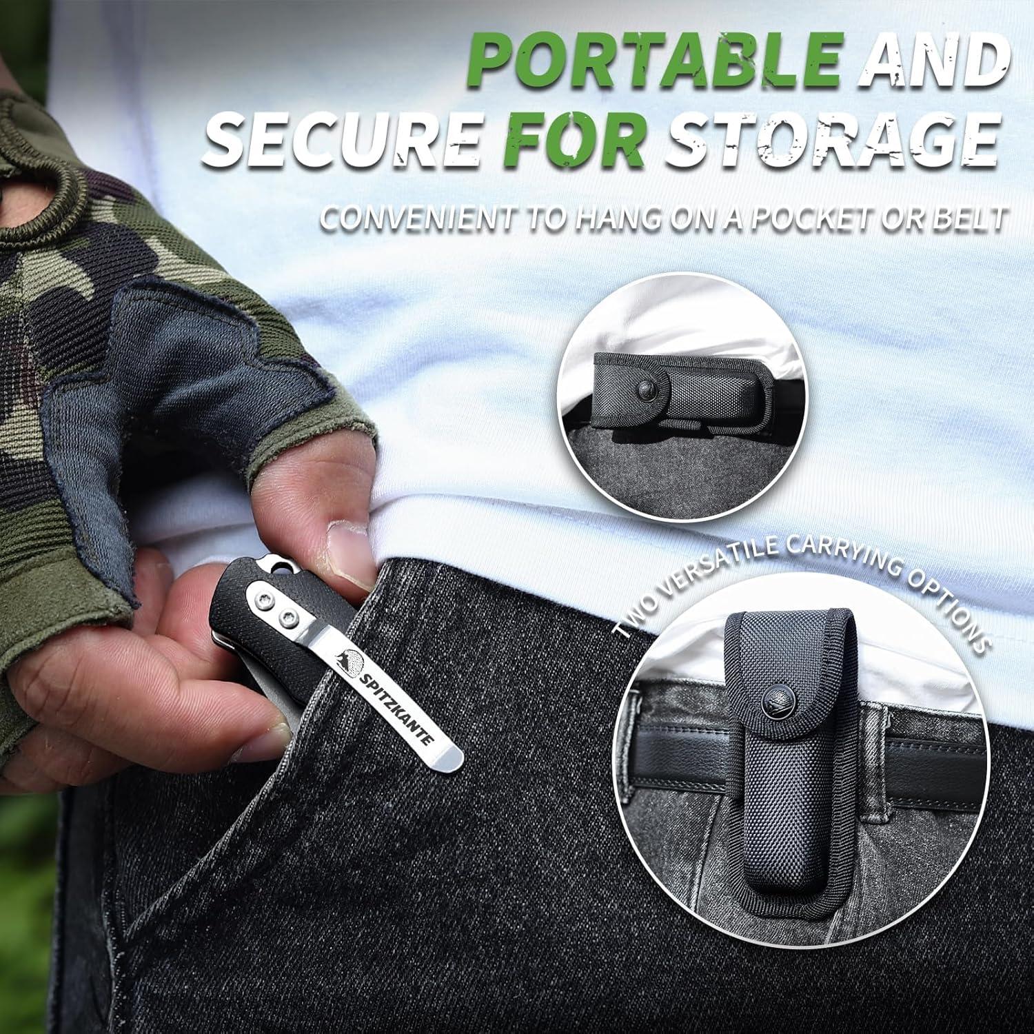 Cuchillo de bolsillo SPITZKANTE H0MG1 con hoja de acero D2