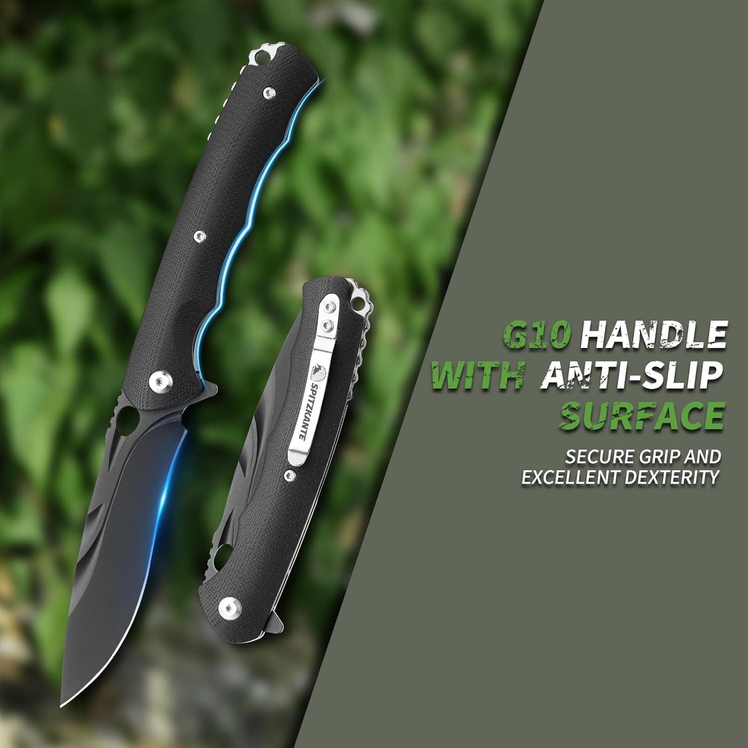 Cuchillo de bolsillo SPITZKANTE H0MG1 con hoja de acero D2