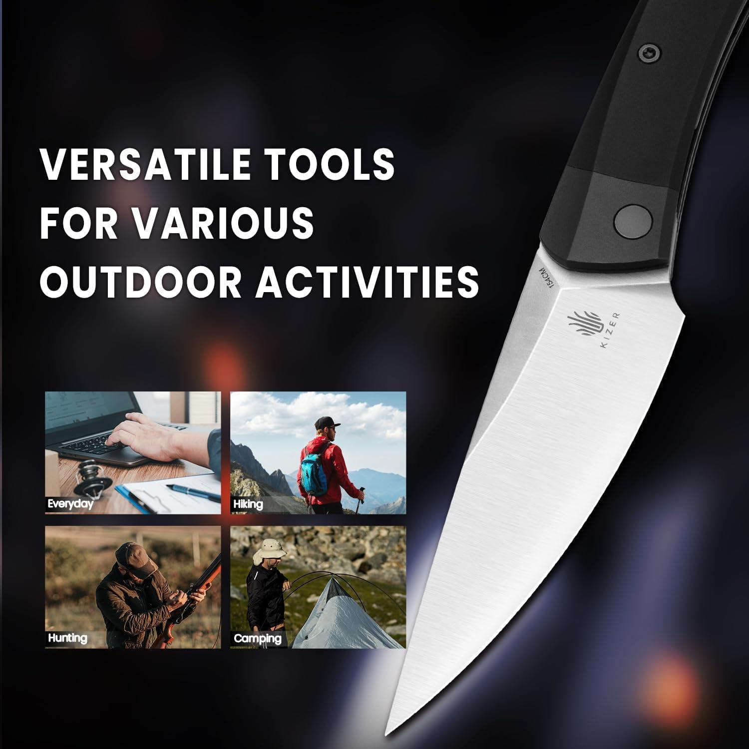 Cuchillo Plegable Kizer Momo 10.65 cm Acero 154CM Aluminio