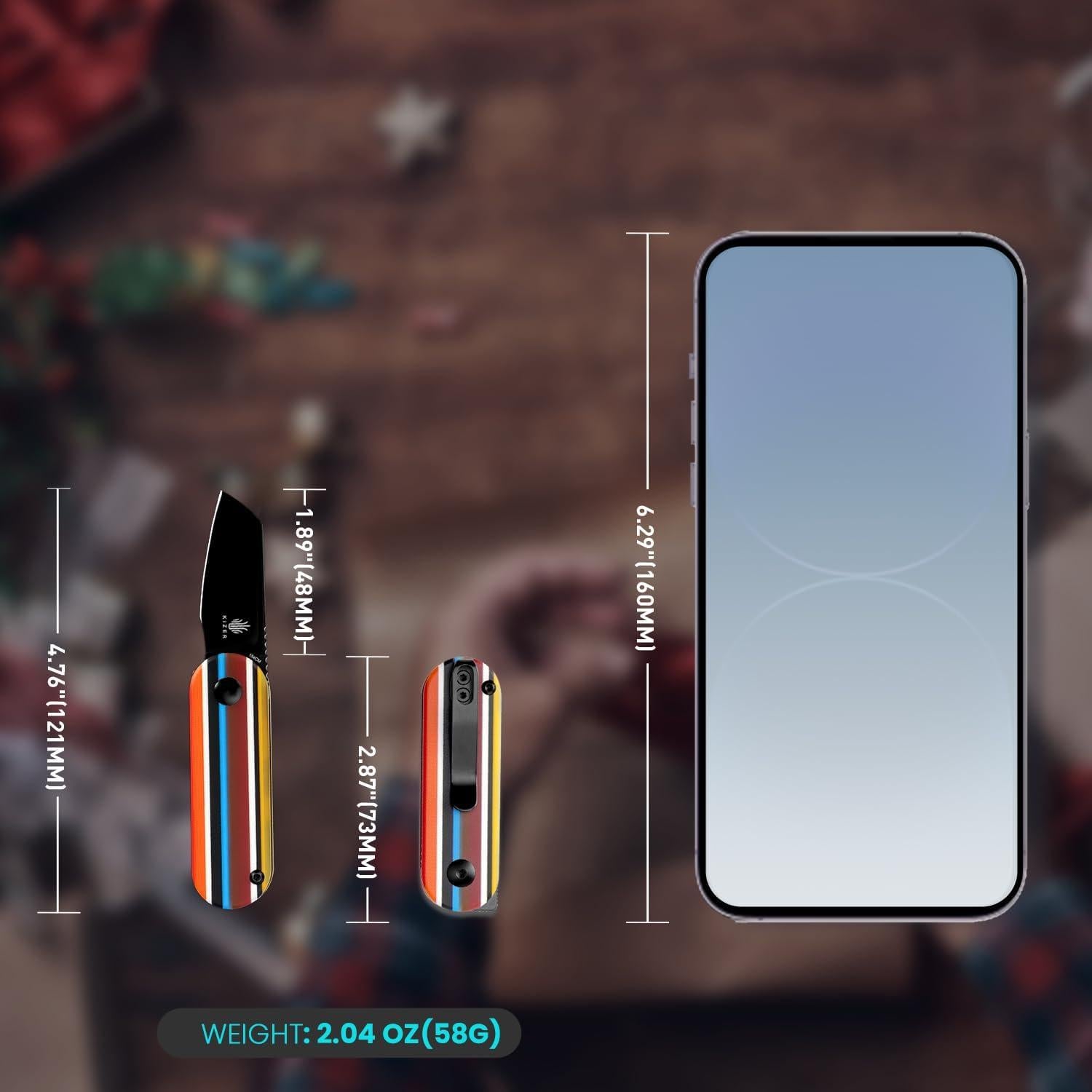 Cuchillo de bolsillo Kizer Mini Bay G10 154CM 48mm EDC