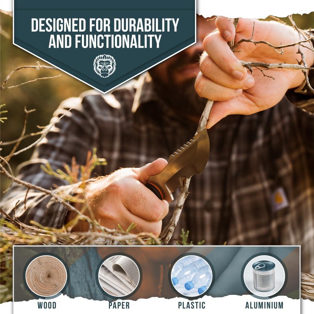 Cuchillo de Supervivencia Holtzman's Gorilla 17.27 cm Negro