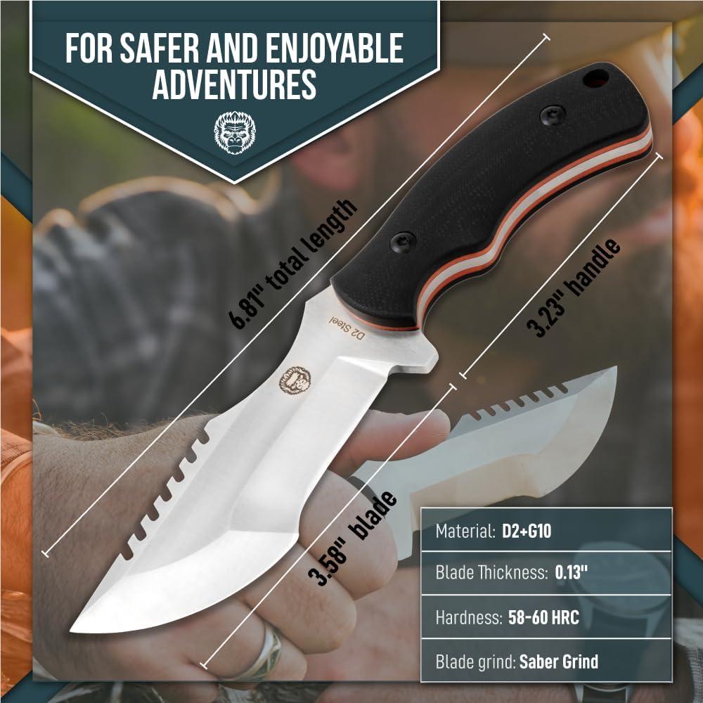 Cuchillo de Supervivencia Holtzman's Gorilla 17.27 cm Negro