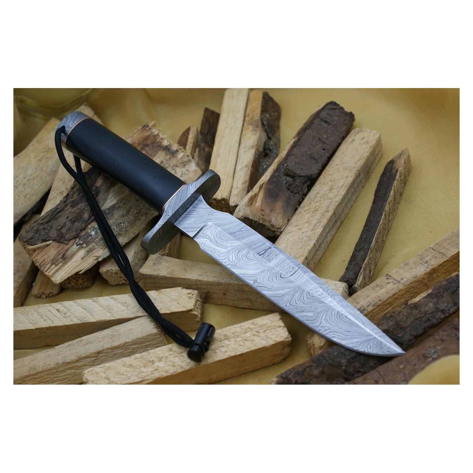 Cuchillo de Caza Damasco Cuchillo King 30.8 cm Mango Micarta