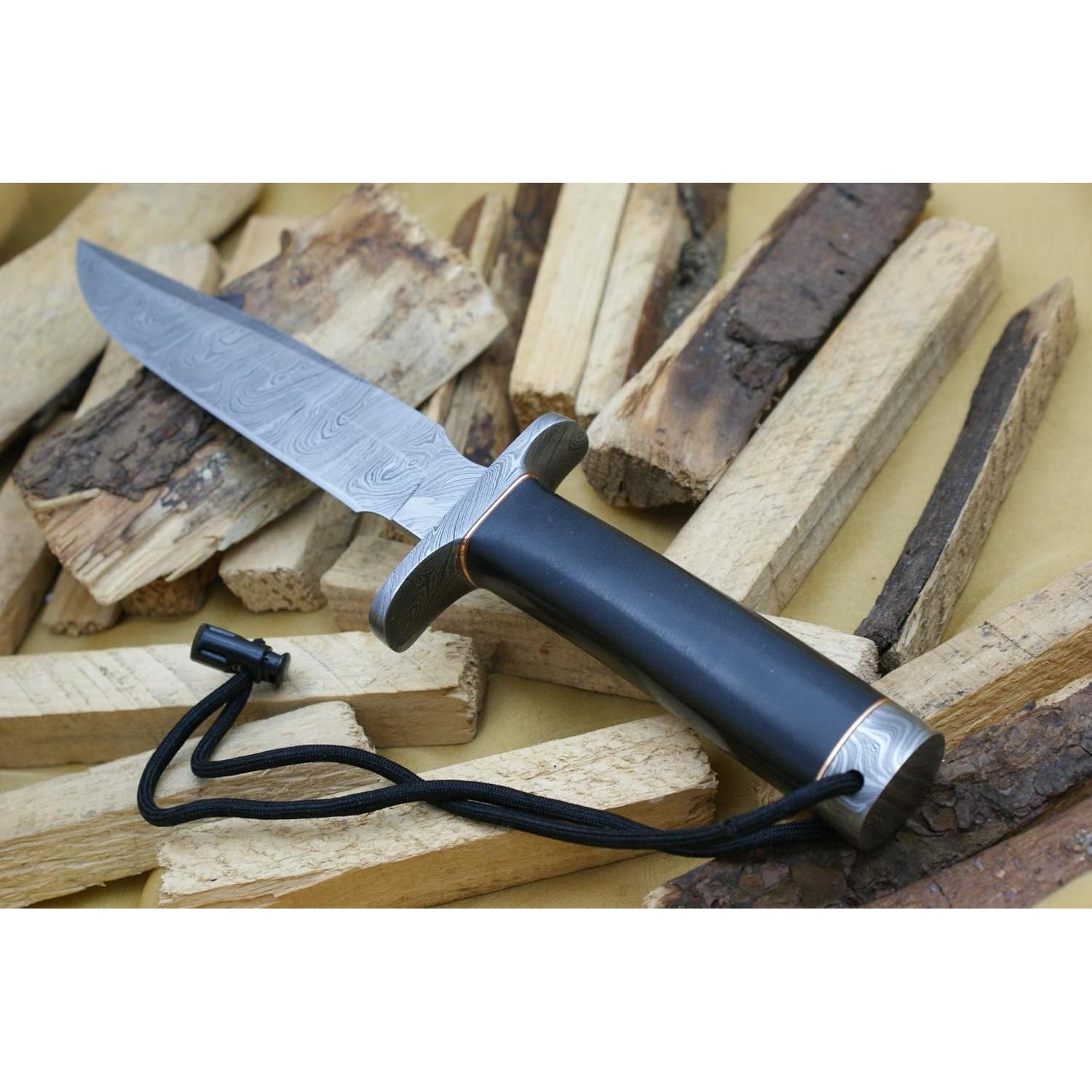 Cuchillo de Caza Damasco Cuchillo King 30.8 cm Mango Micarta