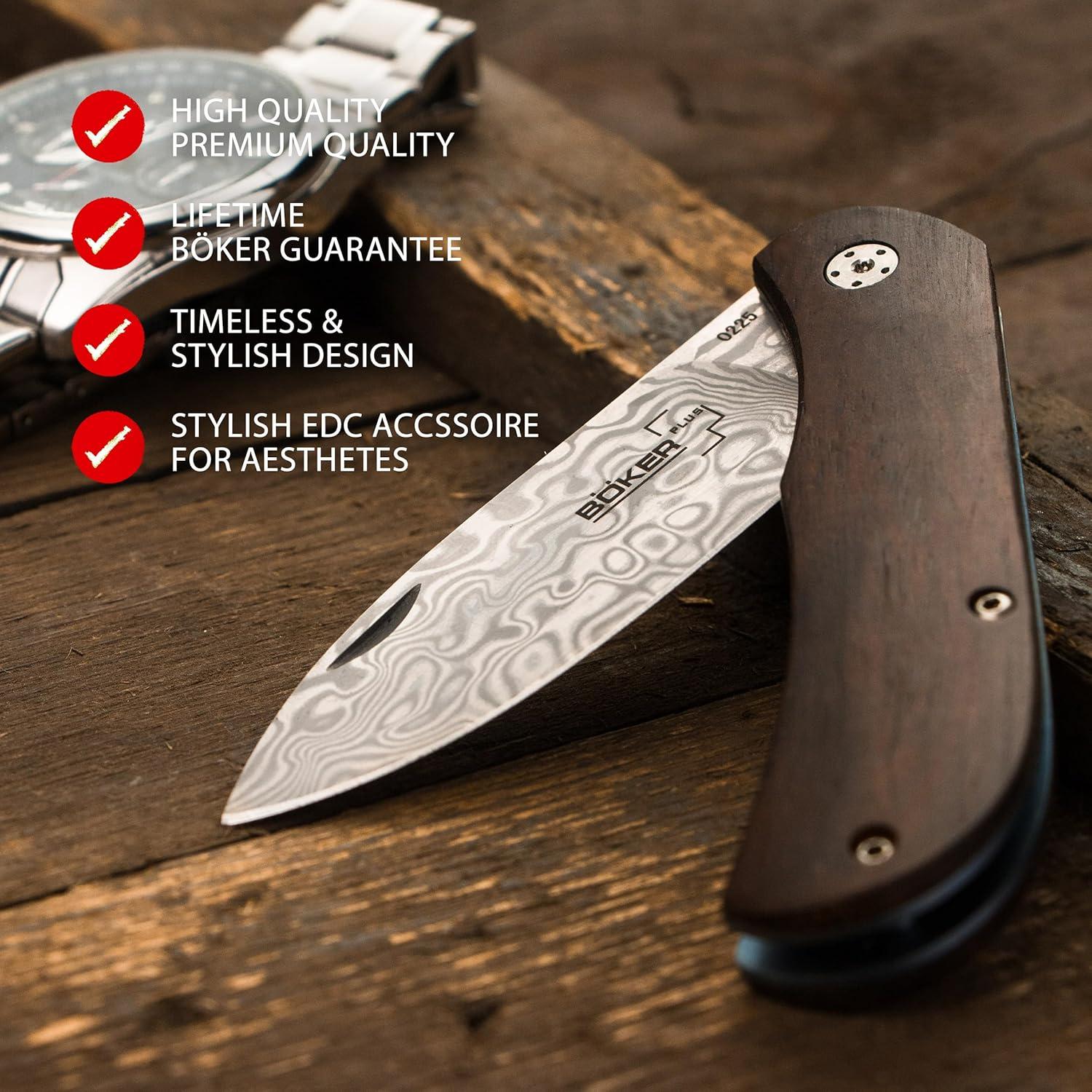 Cuchillo Boker Plus Exskelibur II Damasco Cocobolo 6.99 cm