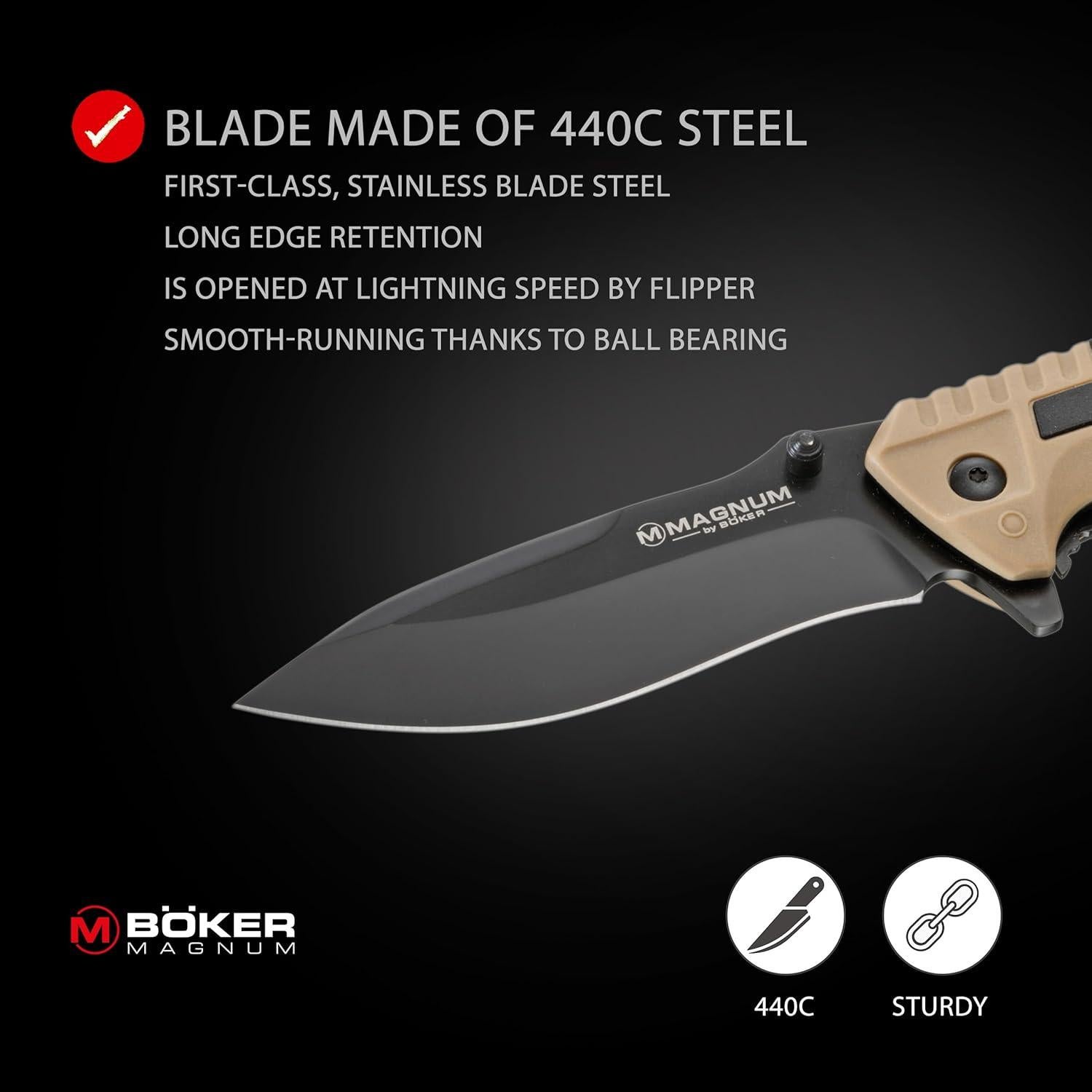 Cuchillo Táctico Magnum Advance Desert Pro 9.5cm Antideslizante