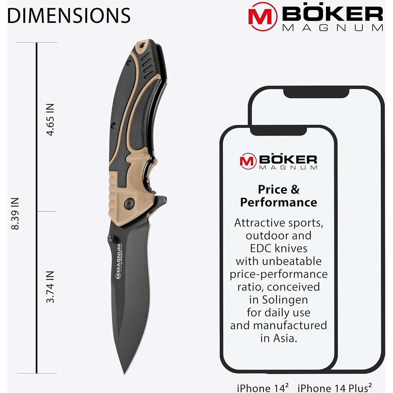 Cuchillo Táctico Magnum Advance Desert Pro 9.5cm Antideslizante