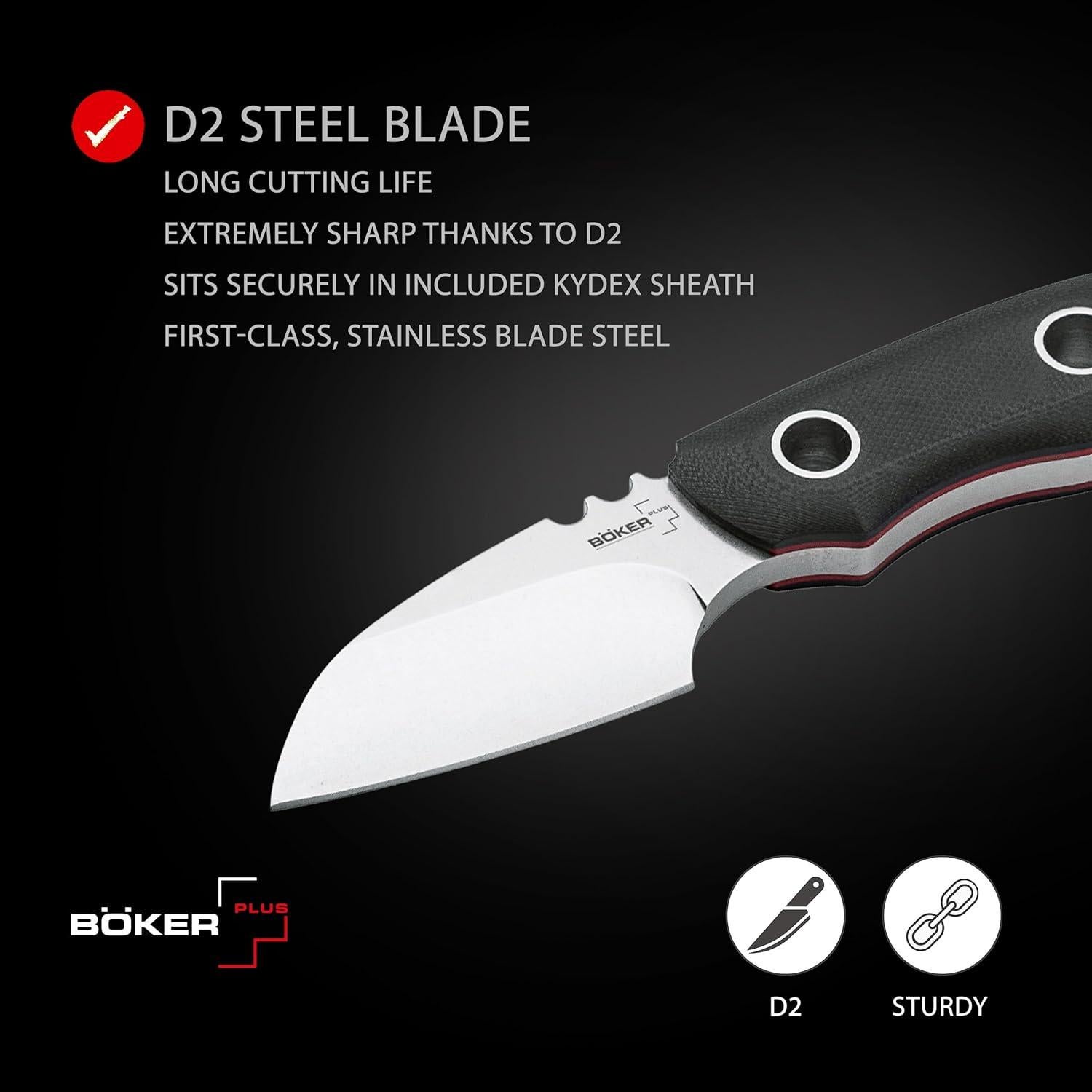 Cuchillo Fijo EDC Boker Plus PryMini Pro D2 con Funda Kydex