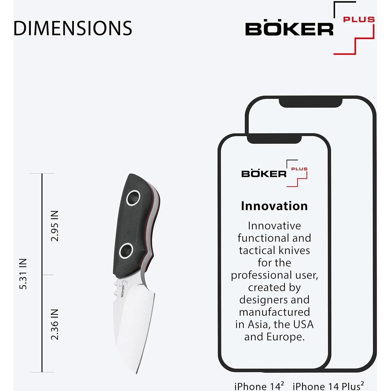 Cuchillo Fijo EDC Boker Plus PryMini Pro D2 con Funda Kydex