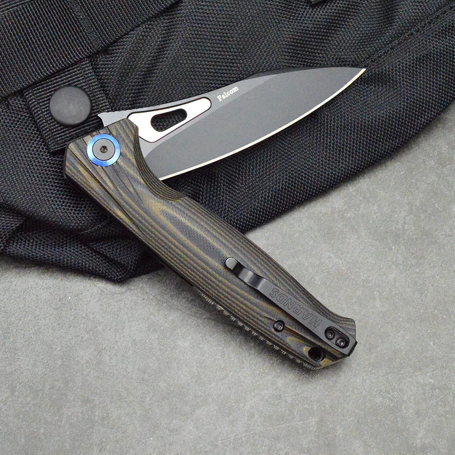 Cuchillo de bolsillo Harnds Falcon G10 Acero BOHLER K110 90mm