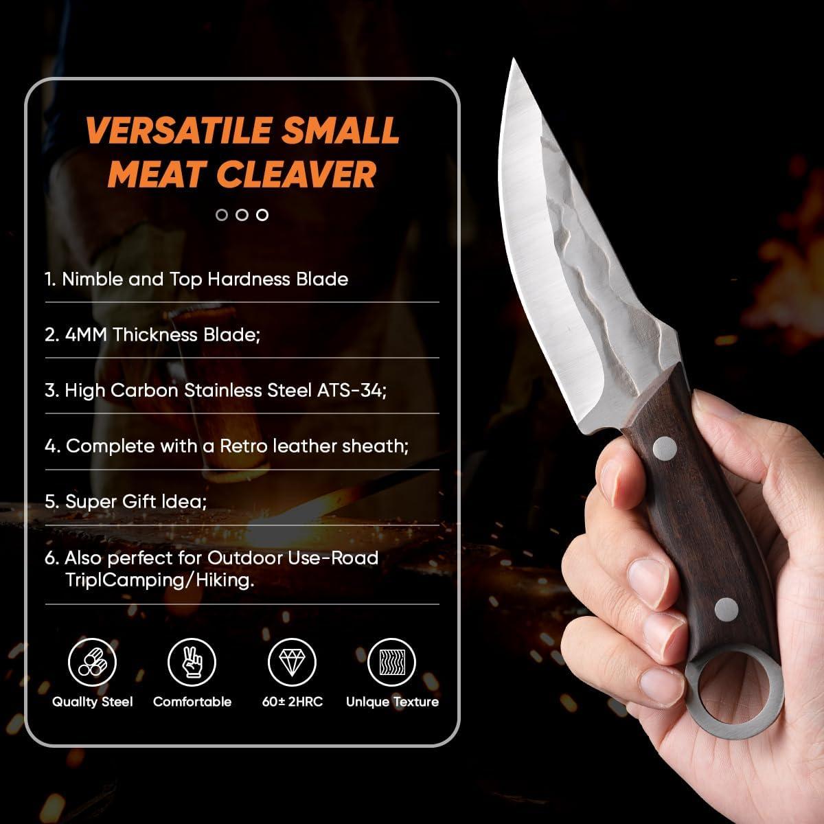 Cuchillo de Caza 10MOONS de Hoja Fija 21.59 cm con Funda