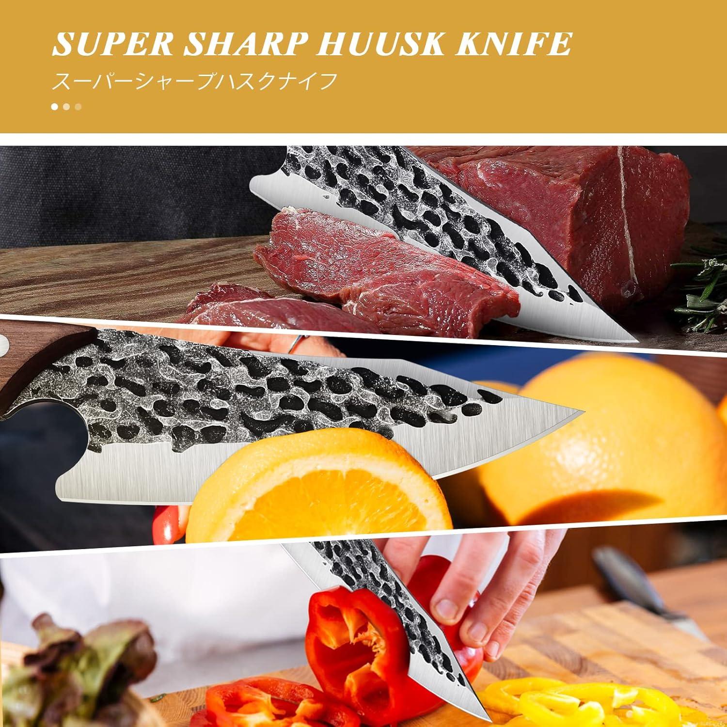 Cuchillo Huusk Vikingo Forjado a Mano 17.5 cm para Carne