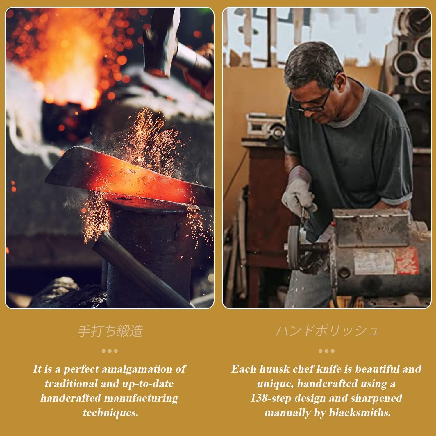 Cuchillo Huusk Vikingo Forjado a Mano 17.5 cm para Carne