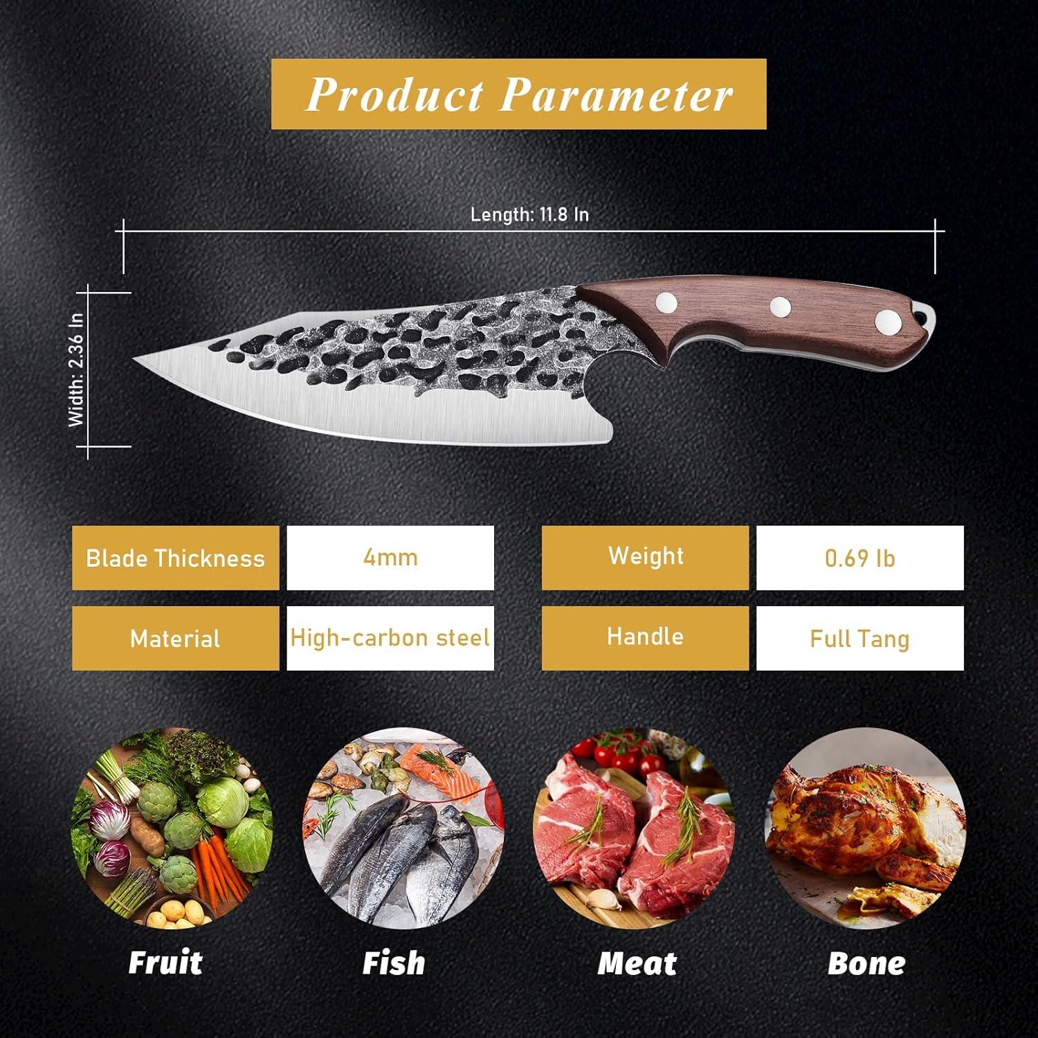 Cuchillo Huusk Vikingo Forjado a Mano 17.5 cm para Carne