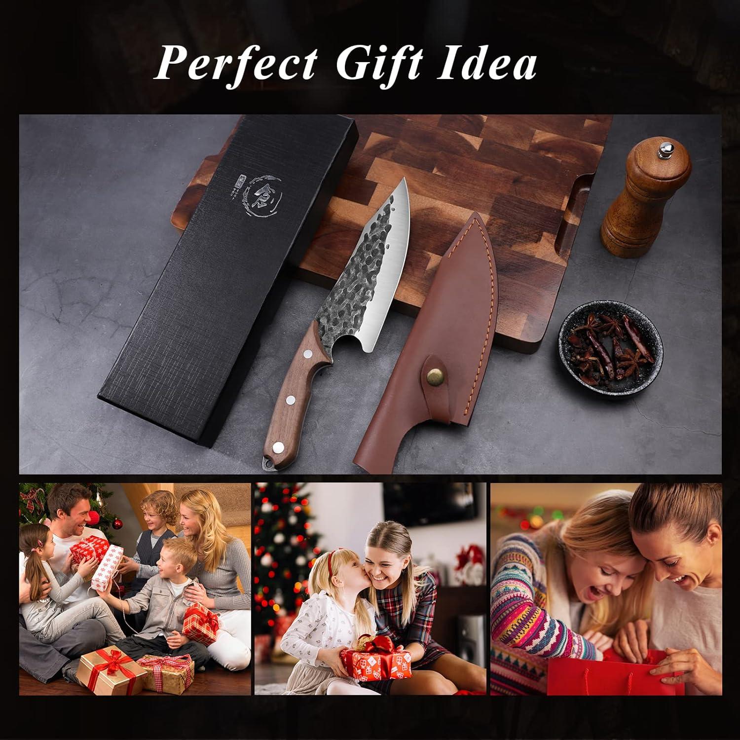 Cuchillo Huusk Vikingo Forjado a Mano 17.5 cm para Carne