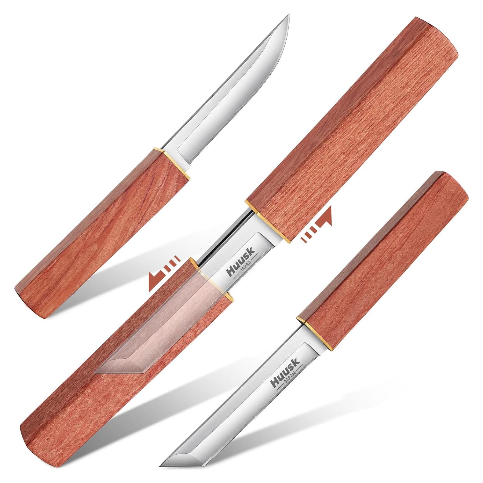 Cuchillo de Camping Huusk Doble Cuchillo Acero D2 24.5cm