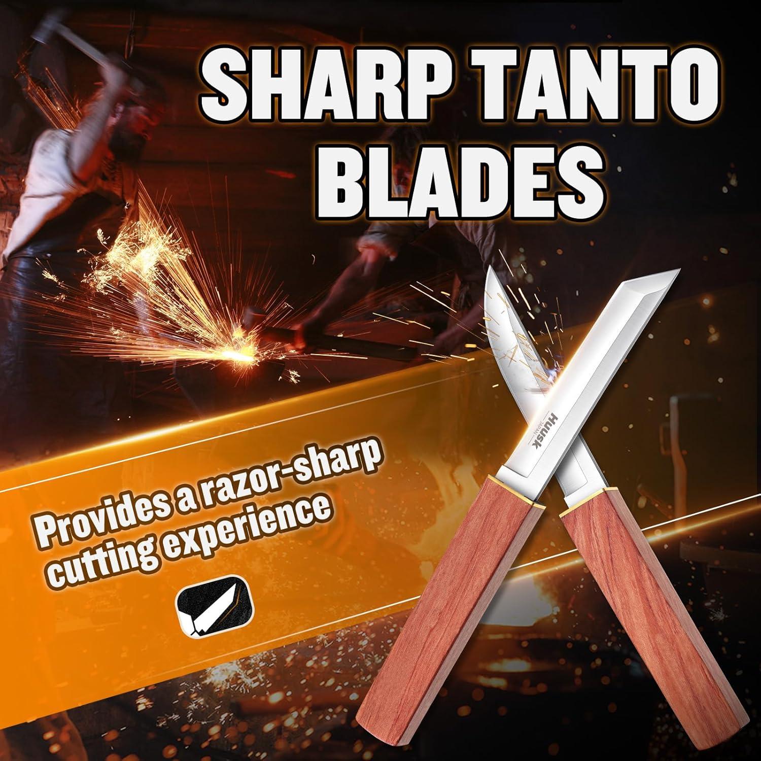 Cuchillo de Camping Huusk Doble Cuchillo Acero D2 24.5cm