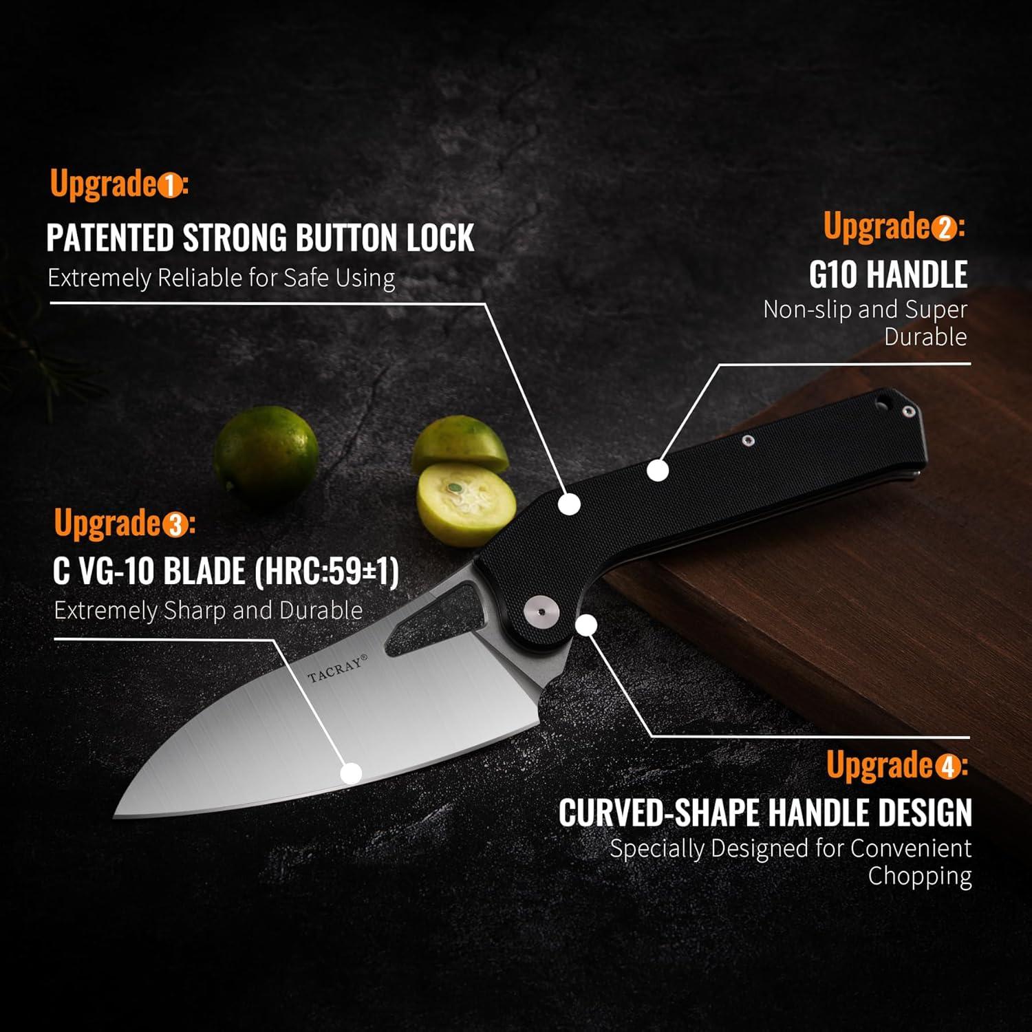 Cuchillo de Chef Plegable TACRAY 11.3 cm Acero Inoxidable