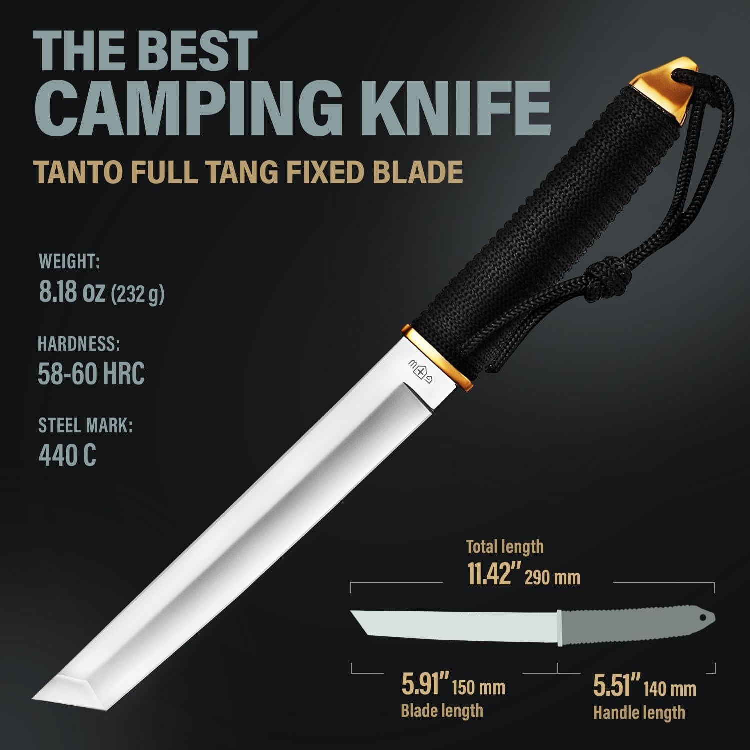 Cuchillo Tanto Grand Way 2307S 15 cm Acero Inoxidable con Funda