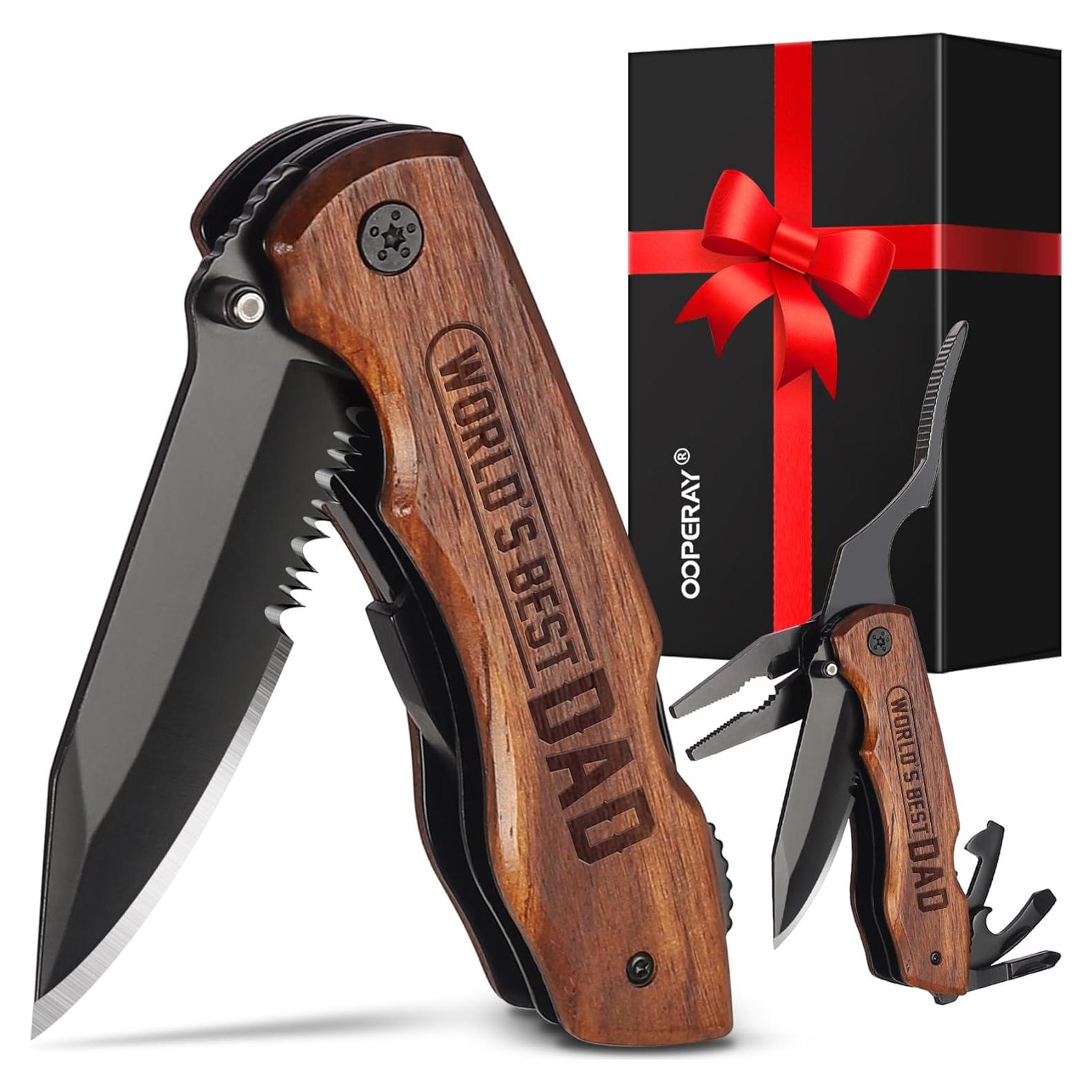 Cuchillo de Bolsillo OOPERAY de Madera para Papá - Regalo Día del Padre