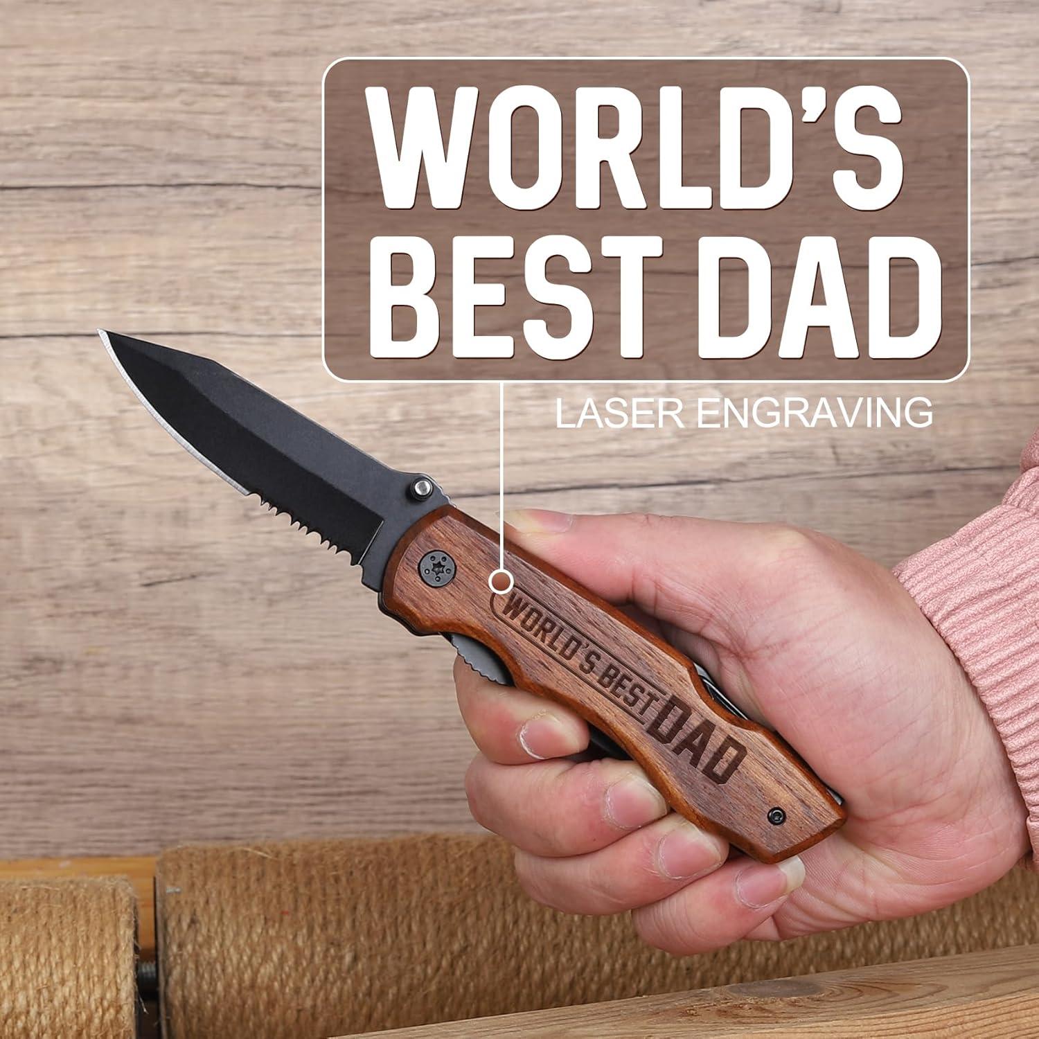 Cuchillo de Bolsillo OOPERAY de Madera para Papá - Regalo Día del Padre