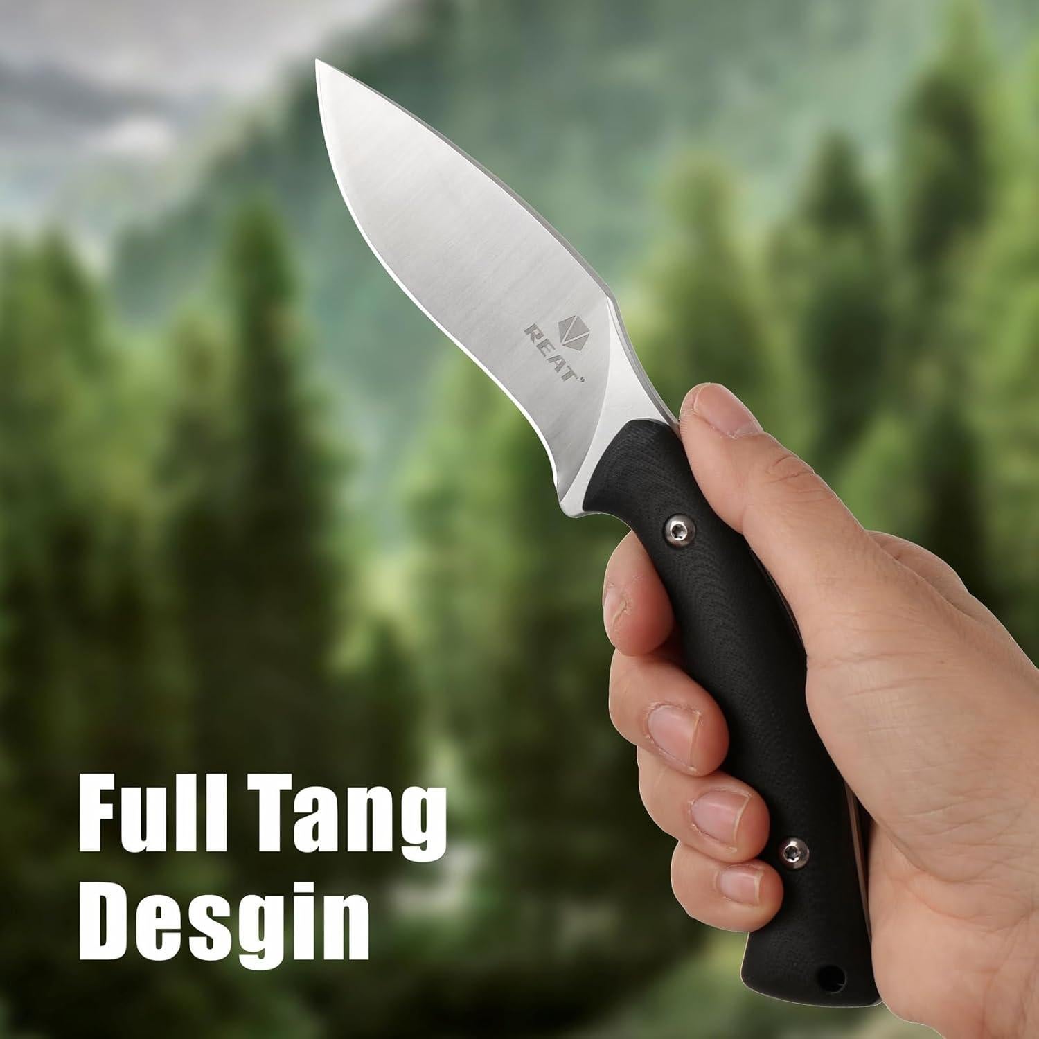 Cuchillo de hoja fija REAT RT-500 con funda Kydex 20.32 cm