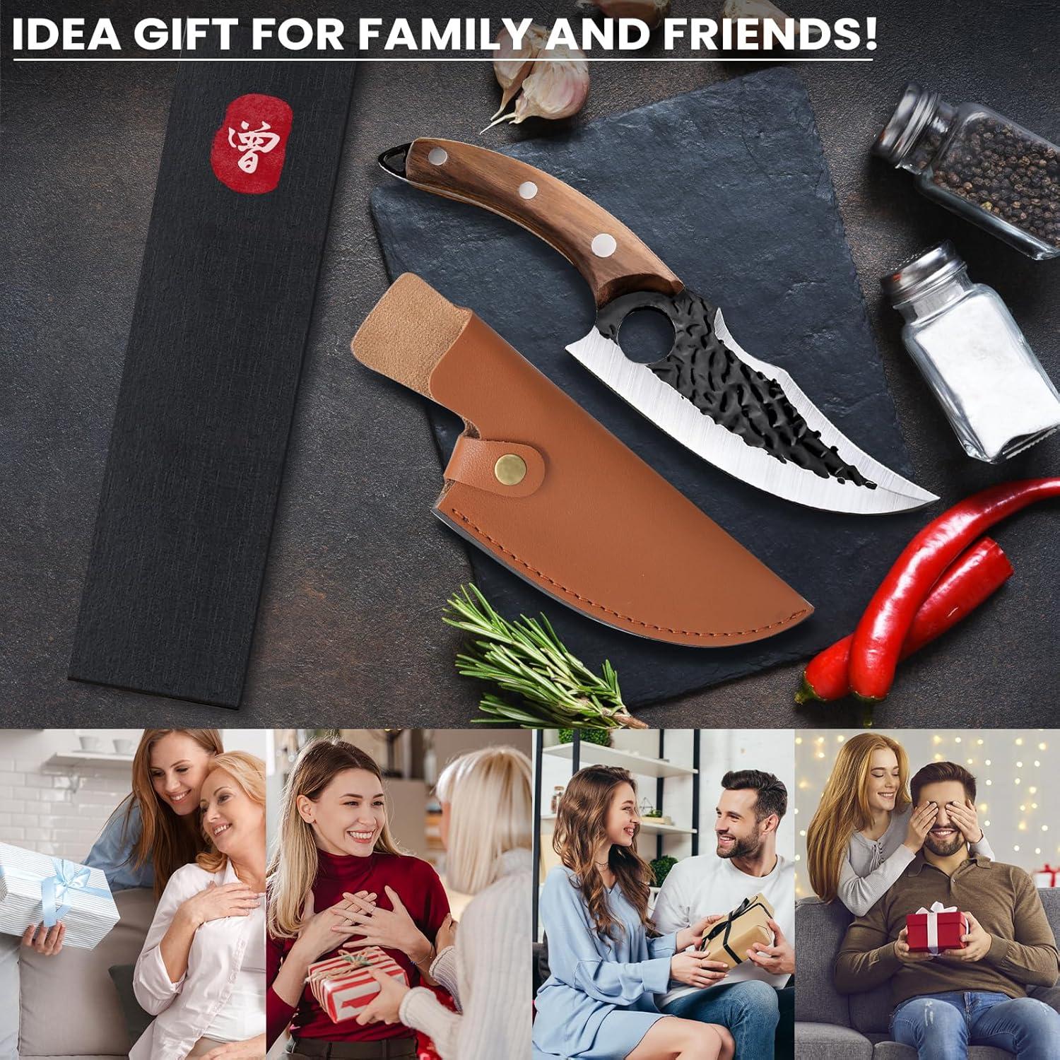 Cuchillo de Chef MDHAND 15.24 cm Acero al Carbono con Funda