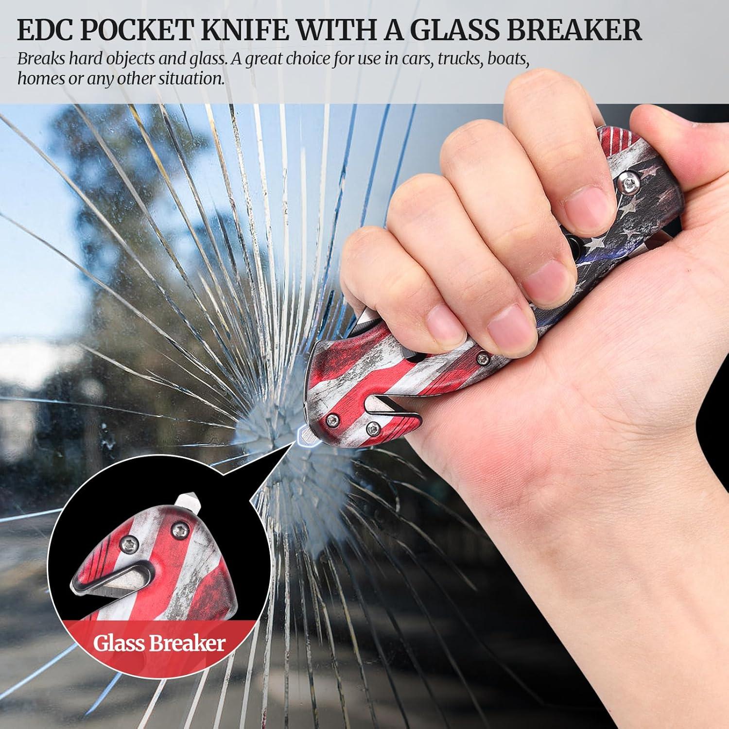 Cuchillo de Camping Plegable 4 en 1 edcfans 20.32 cm Acero Inoxidable