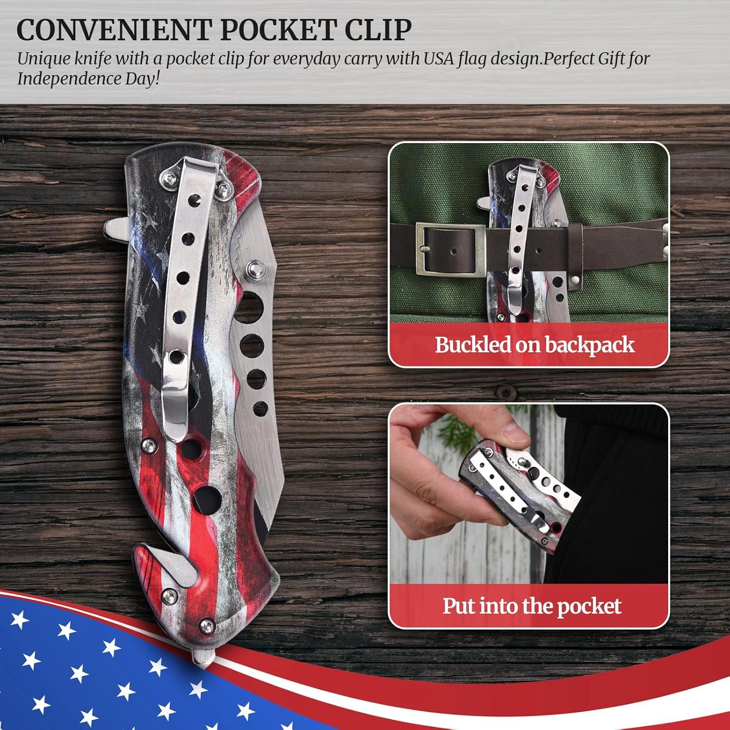 Cuchillo de Camping Plegable 4 en 1 edcfans 20.32 cm Acero Inoxidable