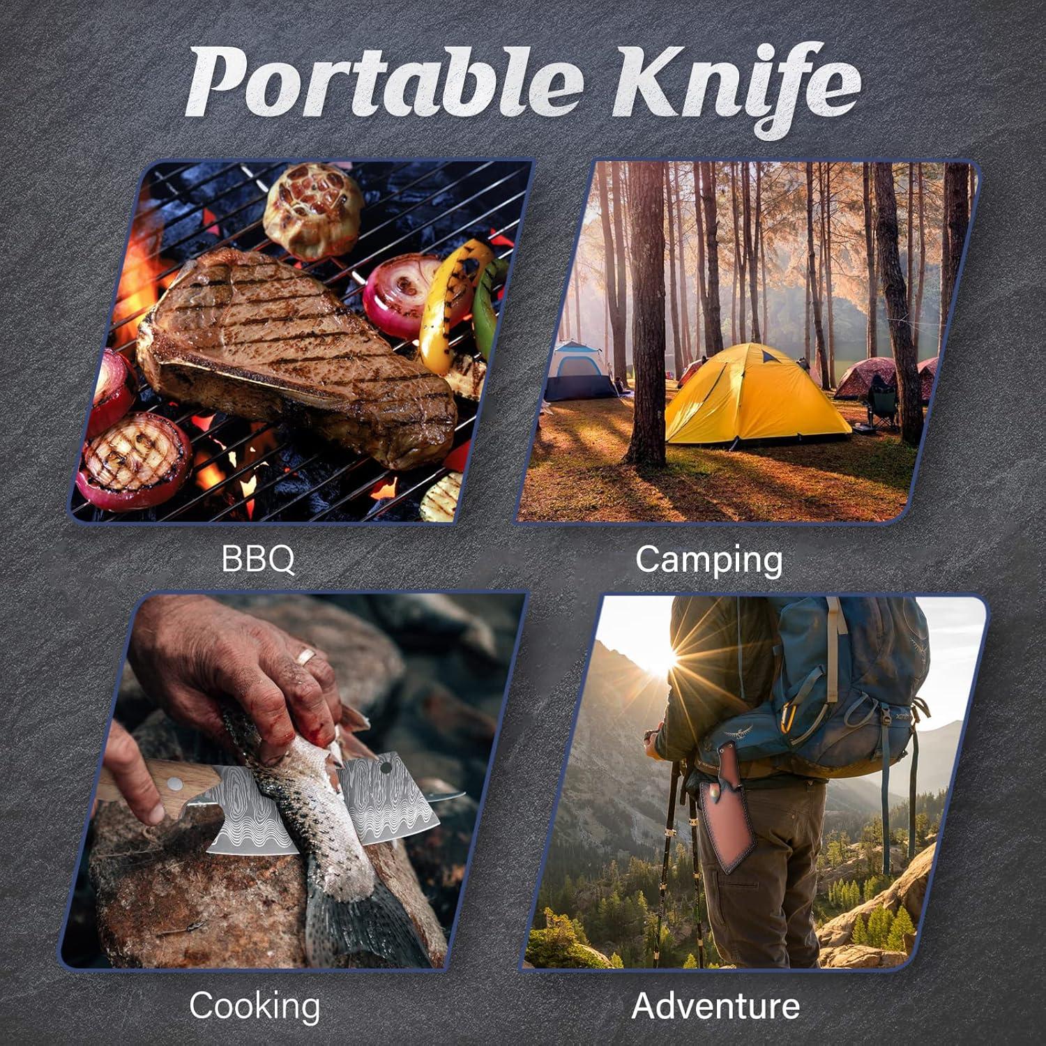 Cuchillo Huusk Japonés Forjado a Mano 18cm Acero Carbono