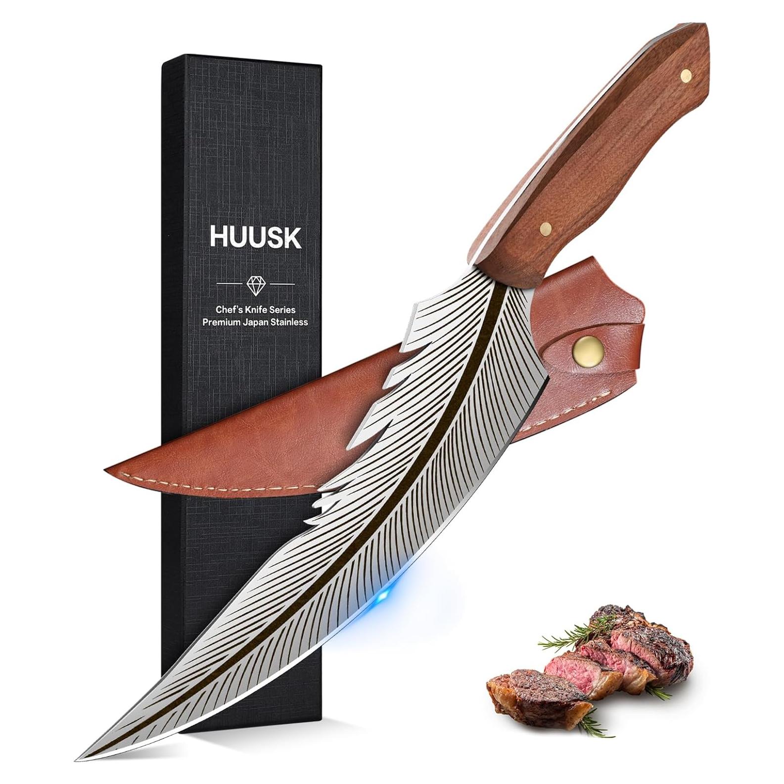 Cuchillo de Pluma Huusk 36.83 cm Acero Carbono Mango Madera