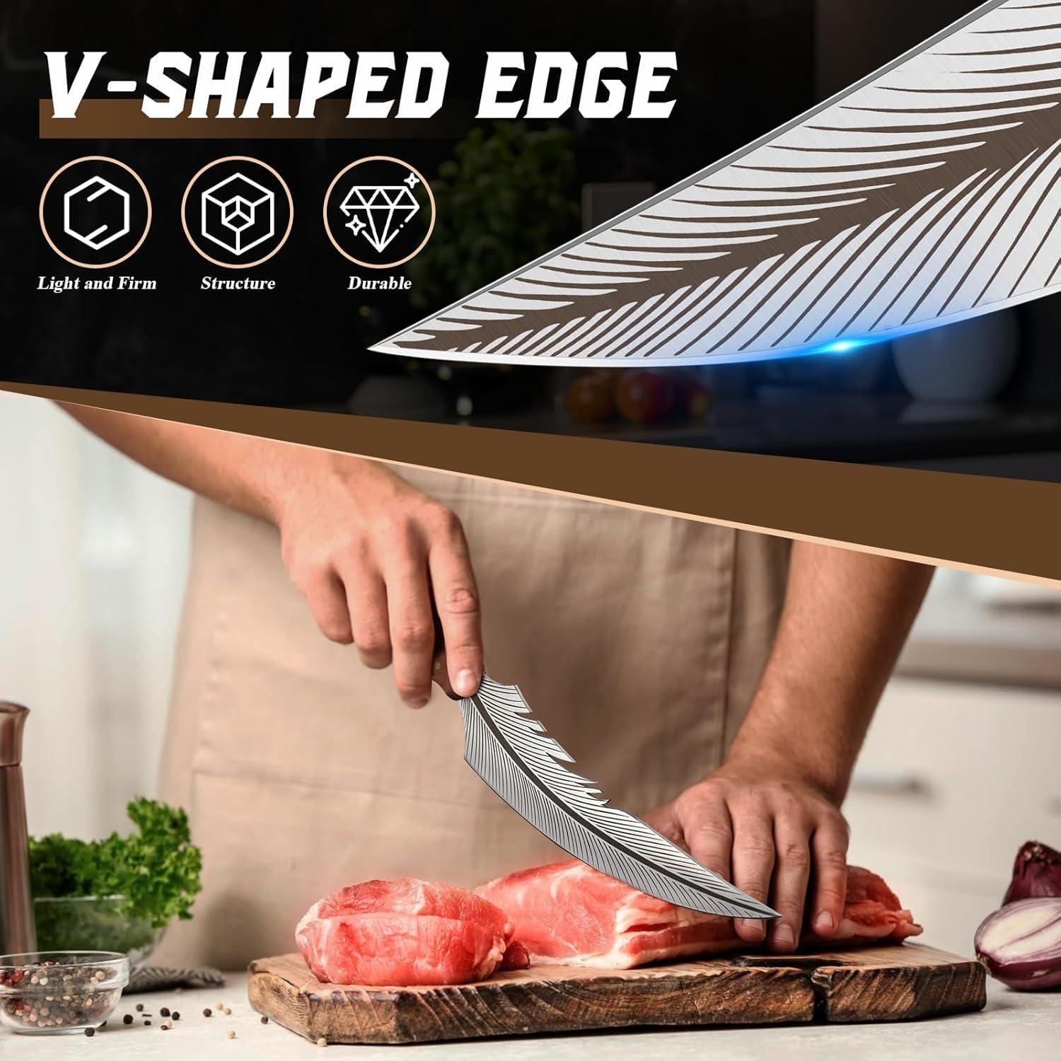 Cuchillo de Pluma Huusk 36.83 cm Acero Carbono Mango Madera