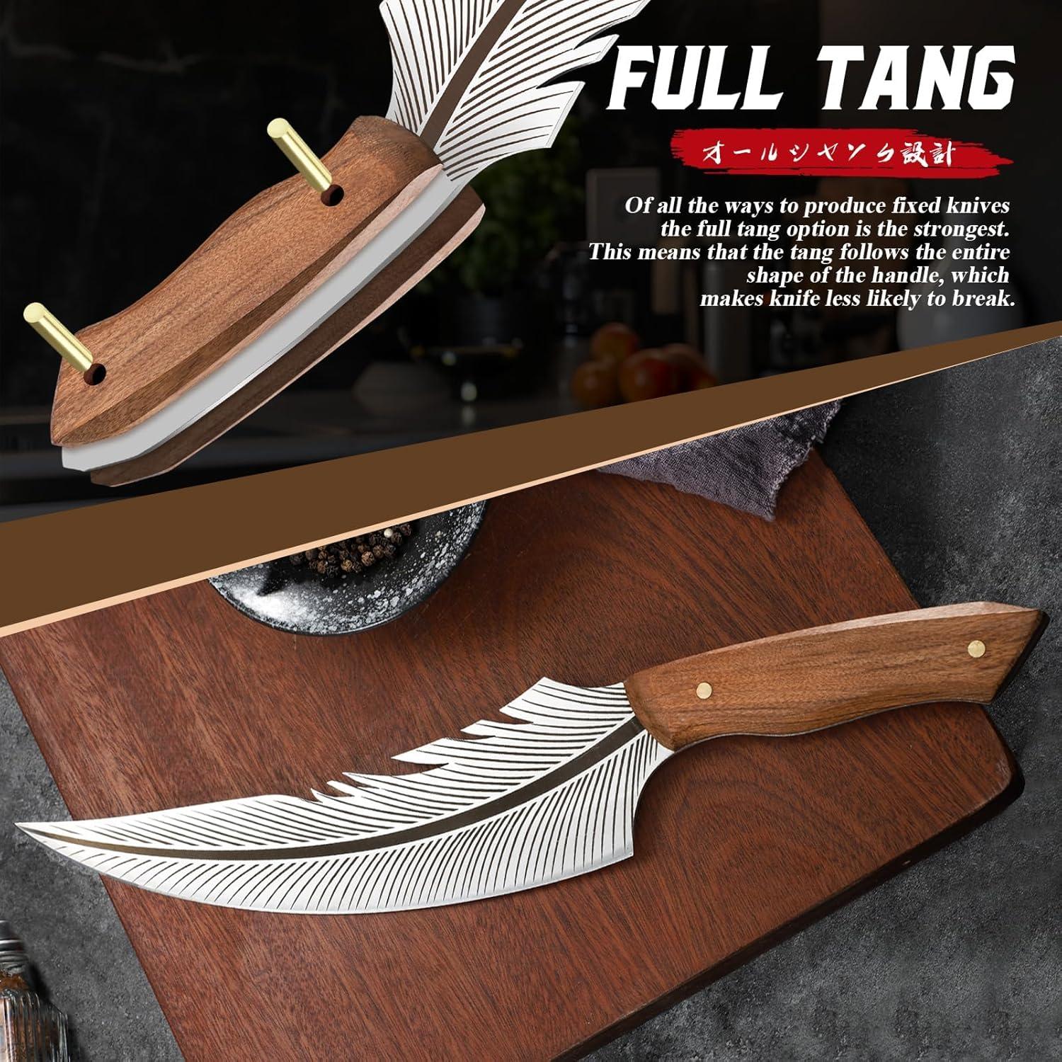 Cuchillo de Pluma Huusk 36.83 cm Acero Carbono Mango Madera