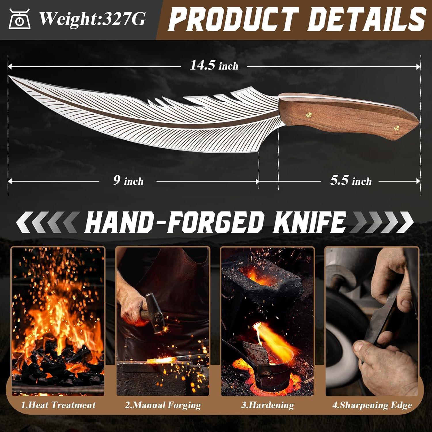 Cuchillo de Pluma Huusk 36.83 cm Acero Carbono Mango Madera