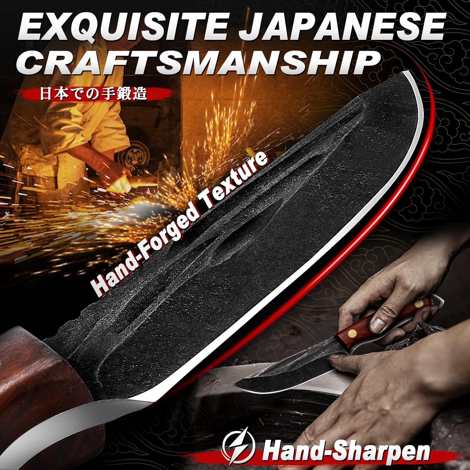 Juego de Cuchillos de Camping TIVOLI - Forjados a Mano, 3 Piezas