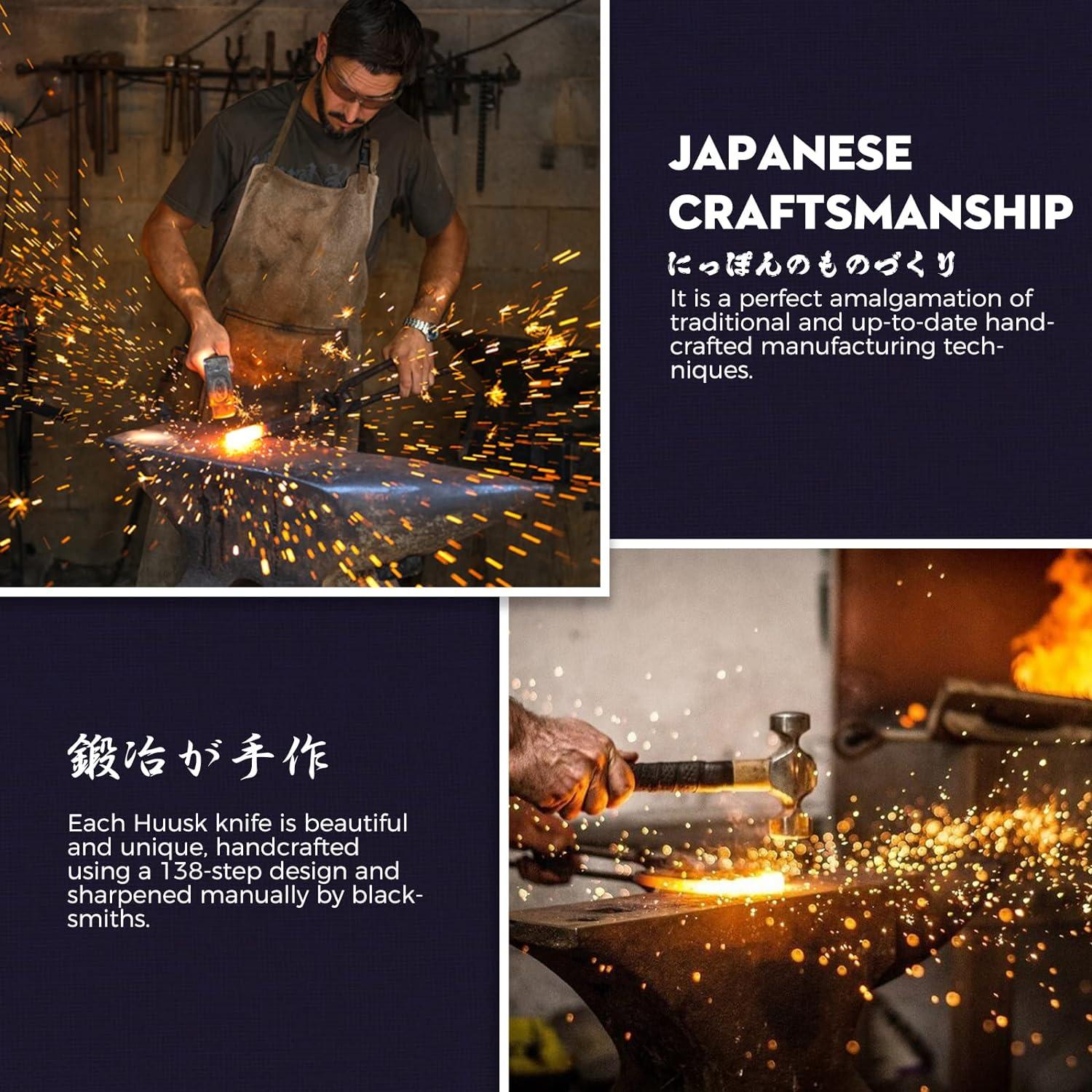 Cuchillo Huusk Japonés Forjado 18 cm Acero Alto Carbono