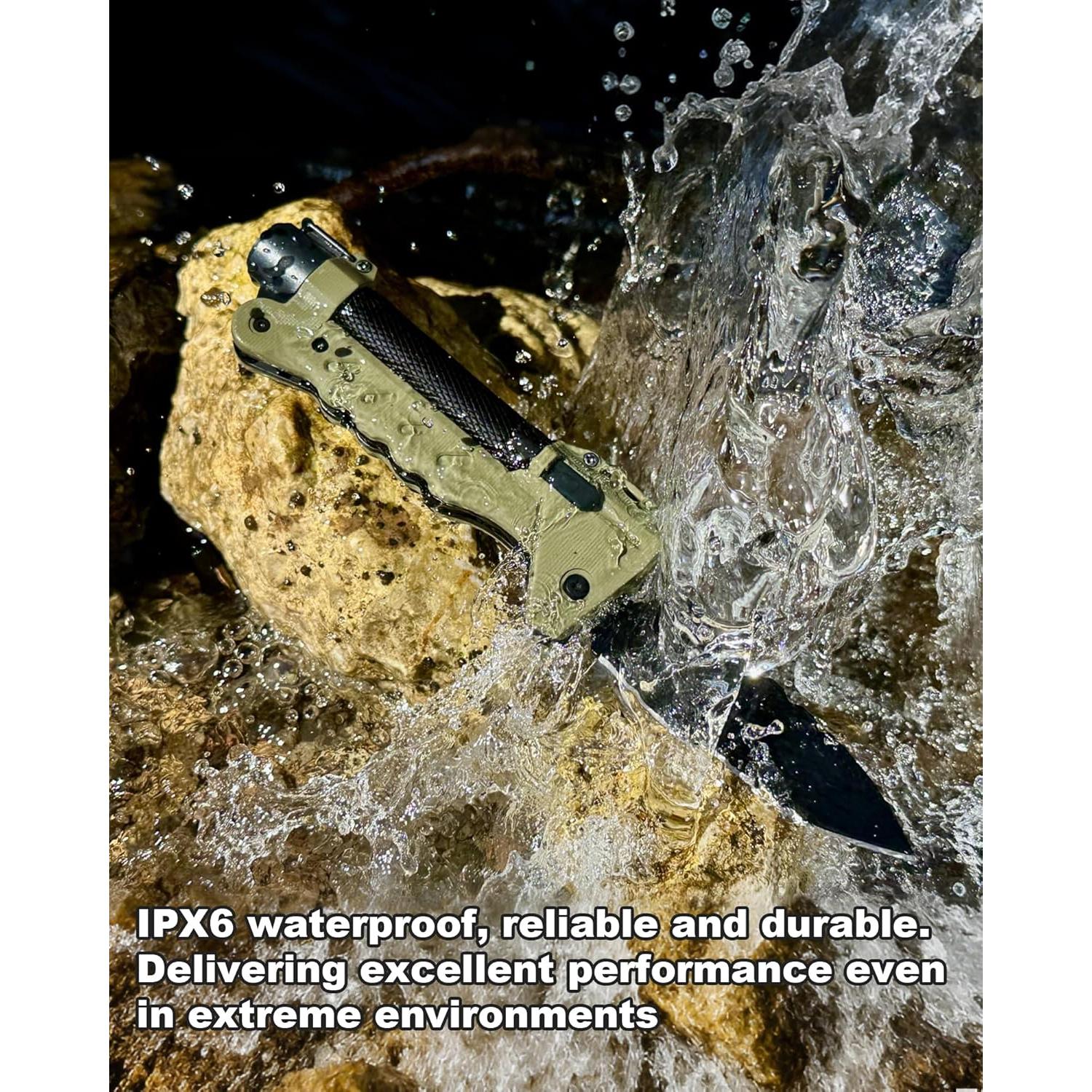 Multiherramienta de Supervivencia VIPERADE VAK6 Verde con Cuchillo y Linterna