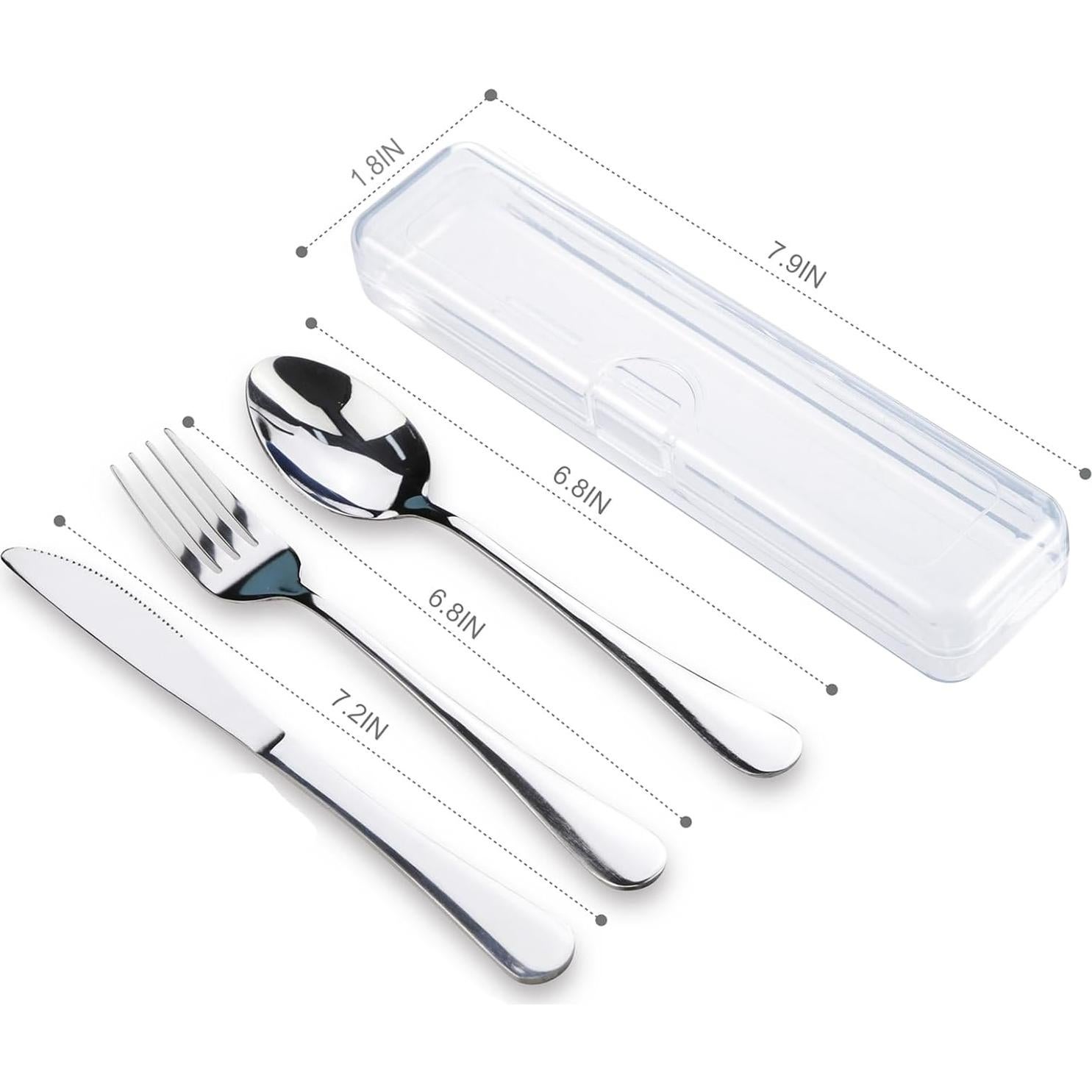 Juego de Utensilios de Viaje 4PCS Acero Inoxidable Lengnoyp