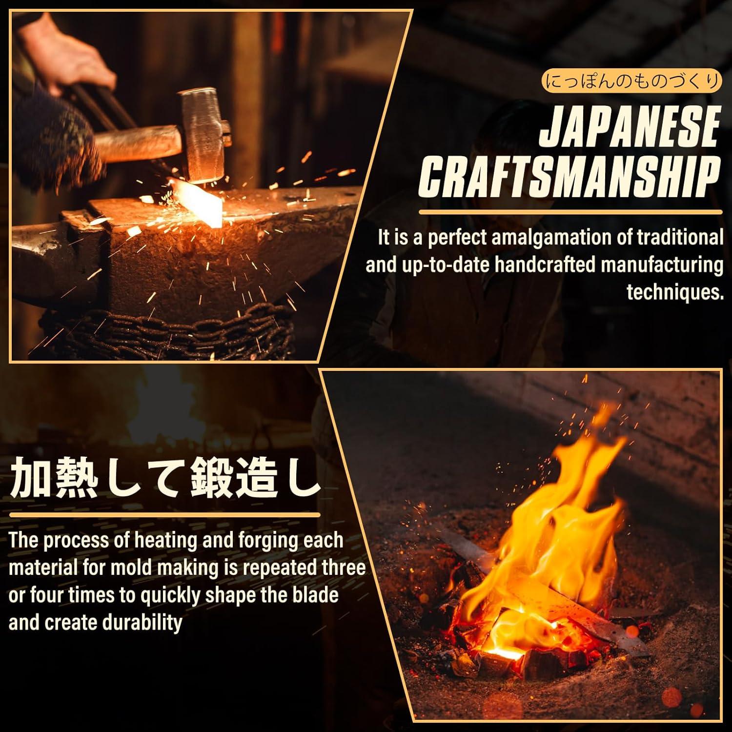 Juego de cuchillos de chef Huusk 3 piezas acero al carbono